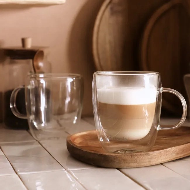 Sada dvoch hrnčekov CEMBRA s dvojitým dnom ALL 833972 420 ml