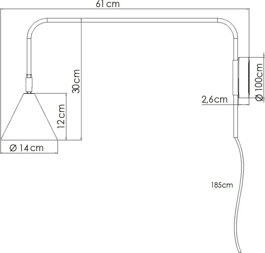 Žlté nástenné svietidlo do zásuvky ø 14 cm Zylo – Sollux