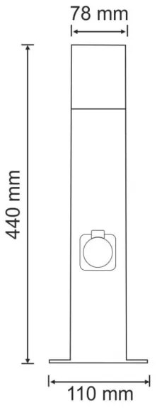 Vonkajšia lampa so zásuvkou NEW YORK 1xE27/12W/230V IP44