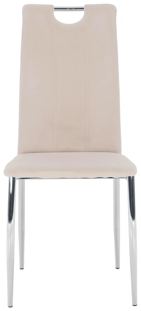 Kondela Jedálenská stolička, béžová Dulux Velvet látka/chróm, OLIVA NEW