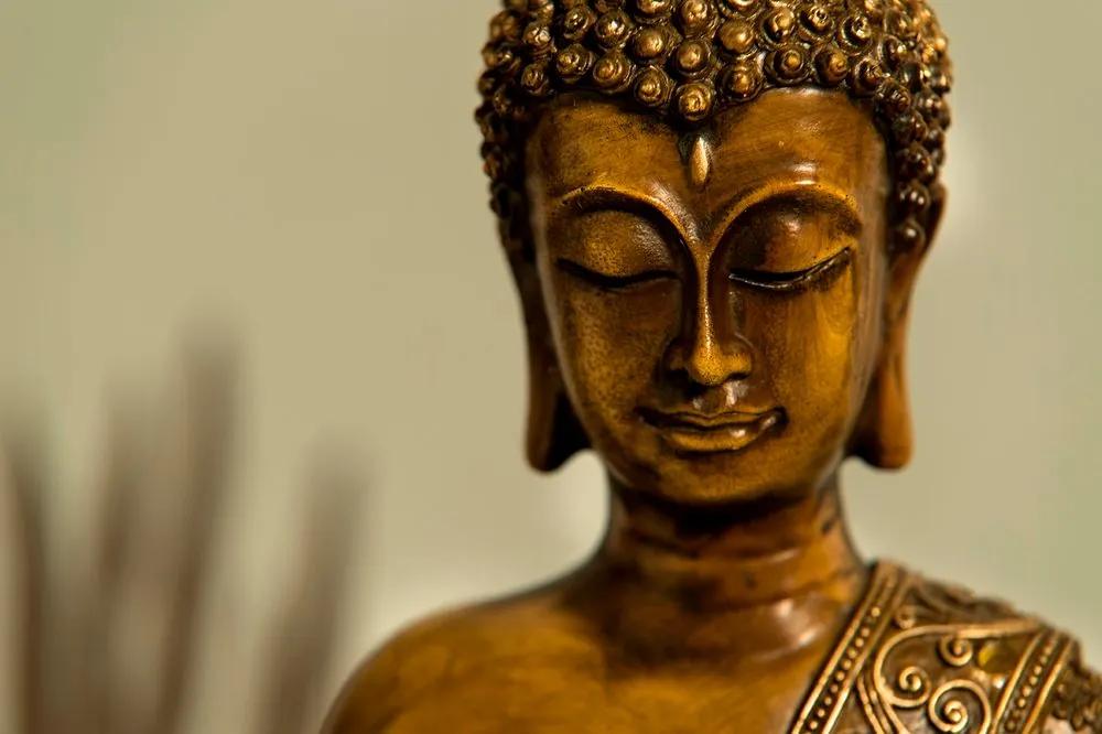 Samolepiaca fototapeta bronzová hlava Budhu