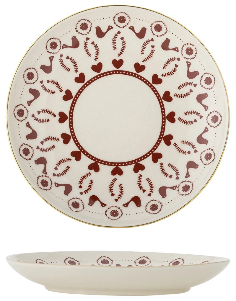 Bloomingville Keramický dezertný tanier Jolly Red 16 cm