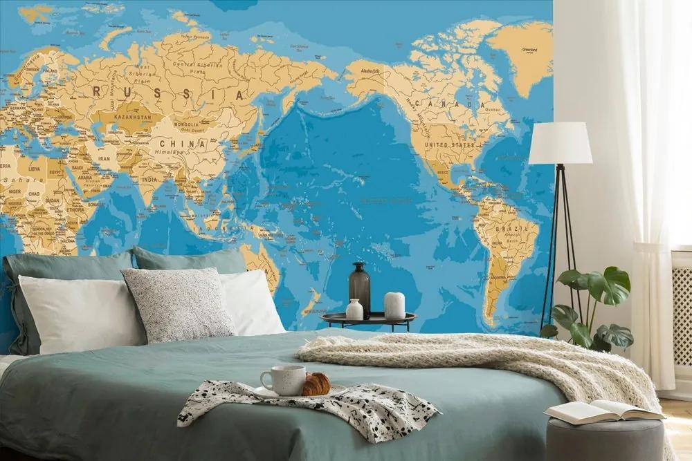 Tapeta mapa sveta v zaujímavom prevedení - 150x100