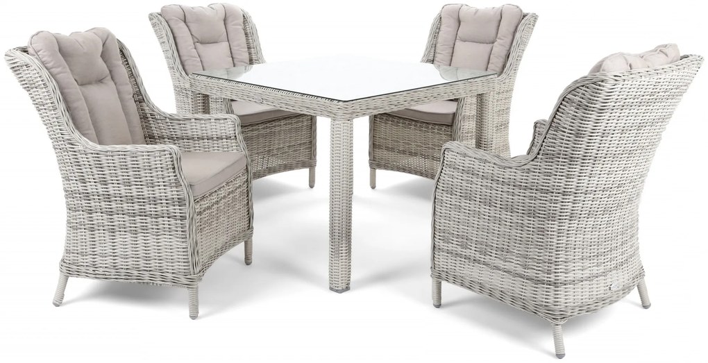 Záhradná jedálenská súprava KINGSTON 90 svetlo-sivá