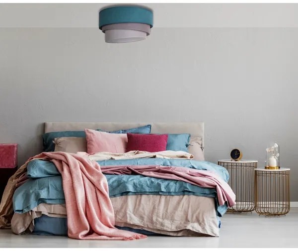 Duolla - Stropné svietidlo TRIO 1xE27/15W/230V pr. 45 cm tyrkysová/šedá/biela