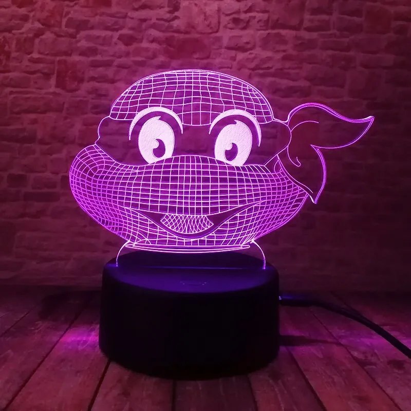 3D LED Lampička Želvy Ninja