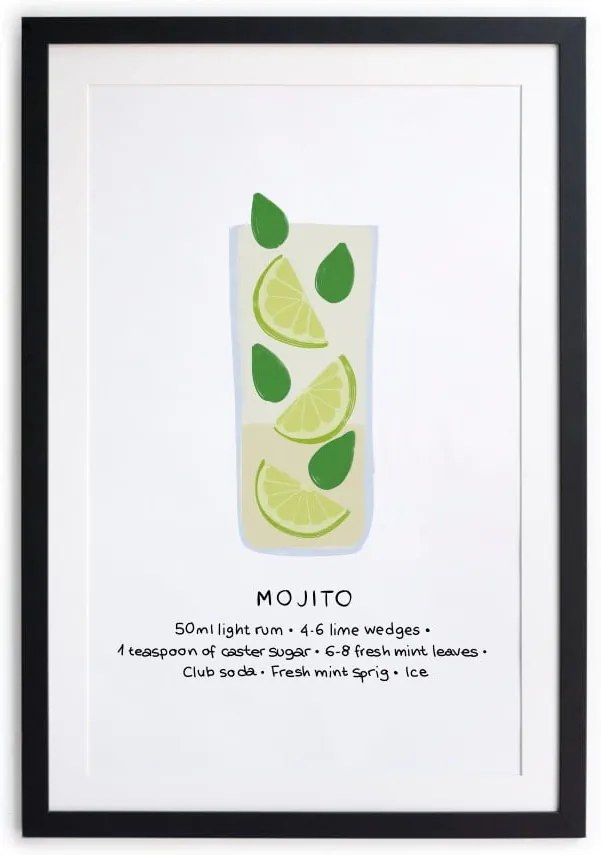 Zarámovaný plagát Really Nice Things Mojito, 40 × 50 cm