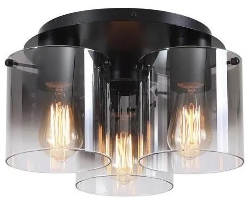 Searchlight 88911-3BK - Stropné svietidlo SWEDEN 3xE27/60W/230V priemer 39 cm čierna/dymová