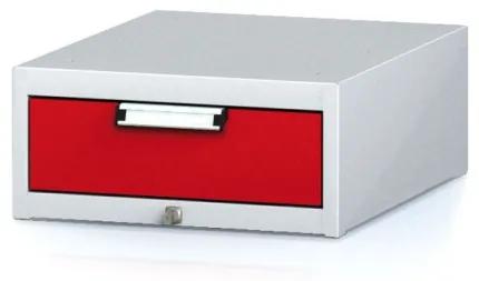 Alfa 3 Závesný dielenský box na náradie k pracovným stolom MECHANIC, 1 zásuvka, 480 x 600 x 218 mm, červené dvere
