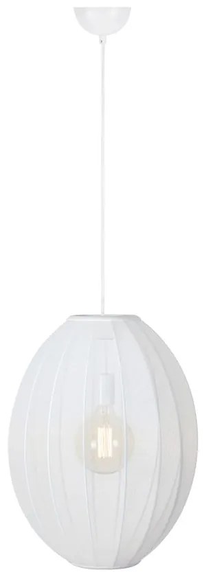 Biele závesné svietidlo s textilným tienidlom ø 40 cm Florence – Markslöjd