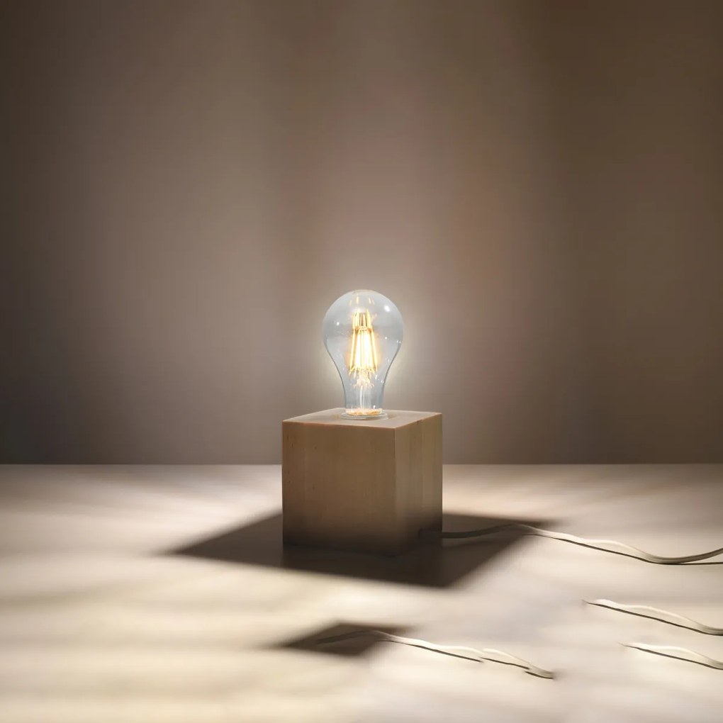 Stolná lampa Ariz, drevené telo svietidla