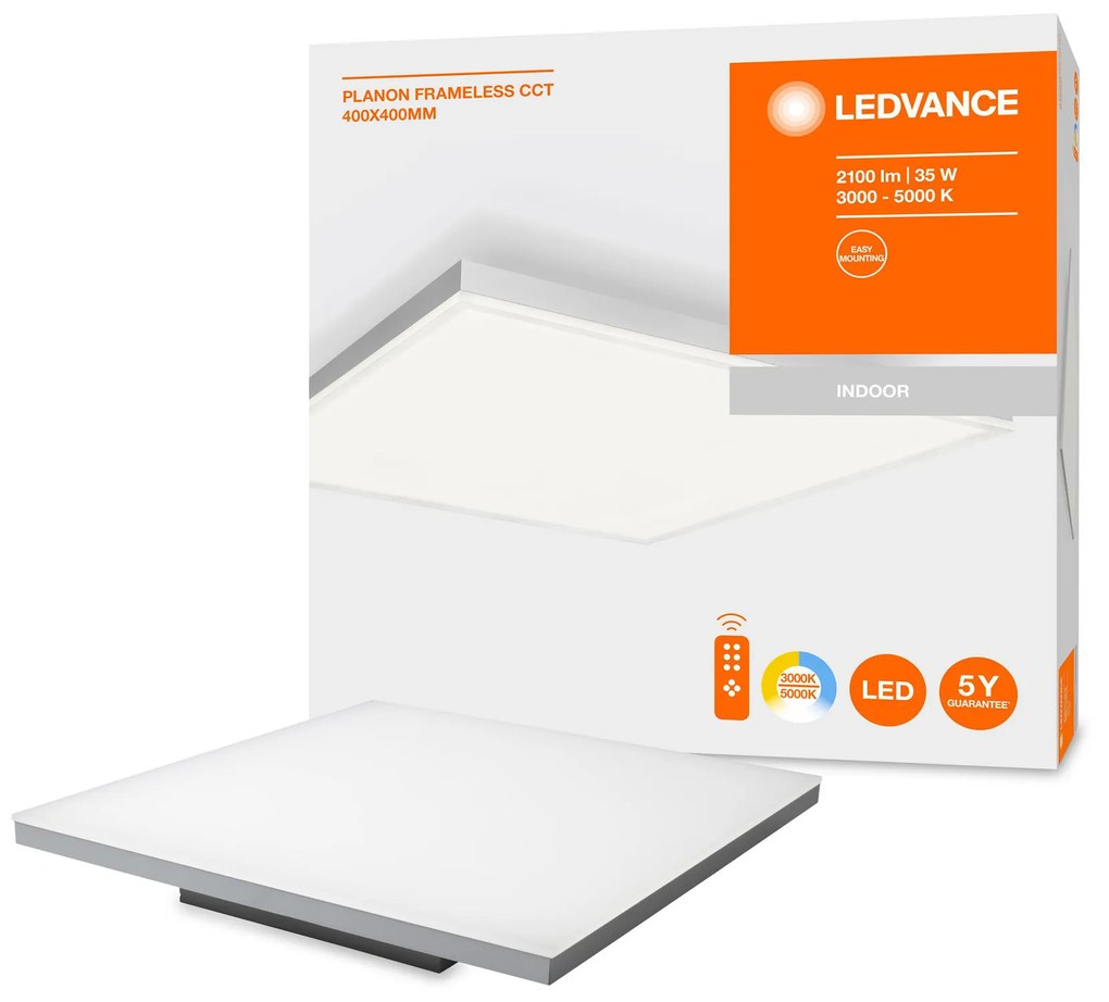 LEDVANCE LED stropné prisadené osvetlenie PLANON FRAMELESS, 35W, teplá biela-denná biela, RGB, 40x40cm, hrana