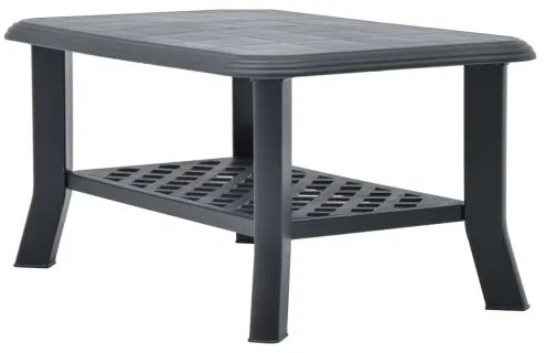 vidaXL Konferenčný stolík, antracitový 90x60x46 cm, plast-