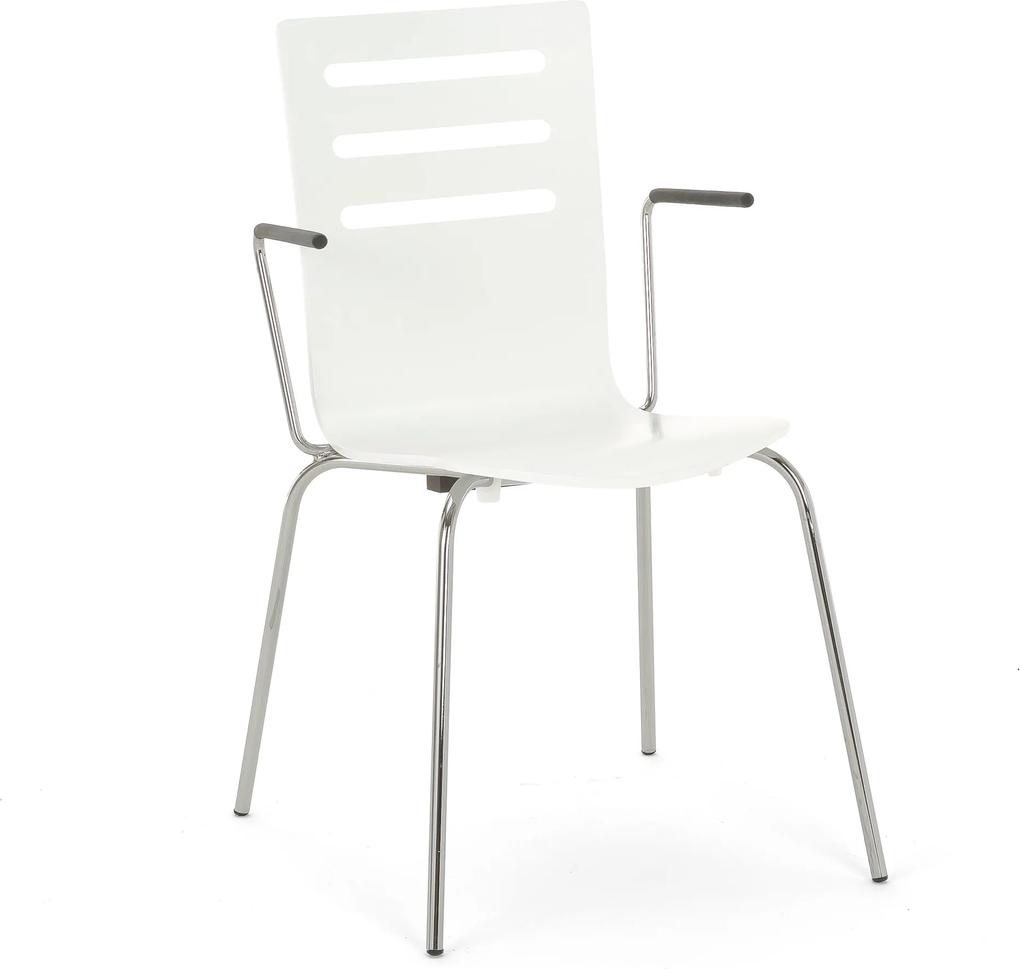 Jedálenská stolička Florence s opierkami rúk, biela