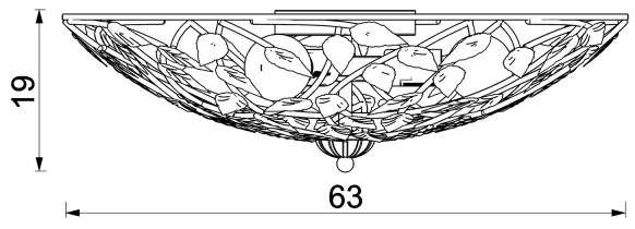 Stropné svietidlo ARION 3xE27/15W/230V mosadz