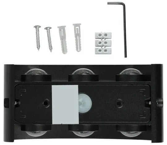 LED Vonkajšie nástenné svietidlo 6xLED/6W/230V IP54 4000K čierna