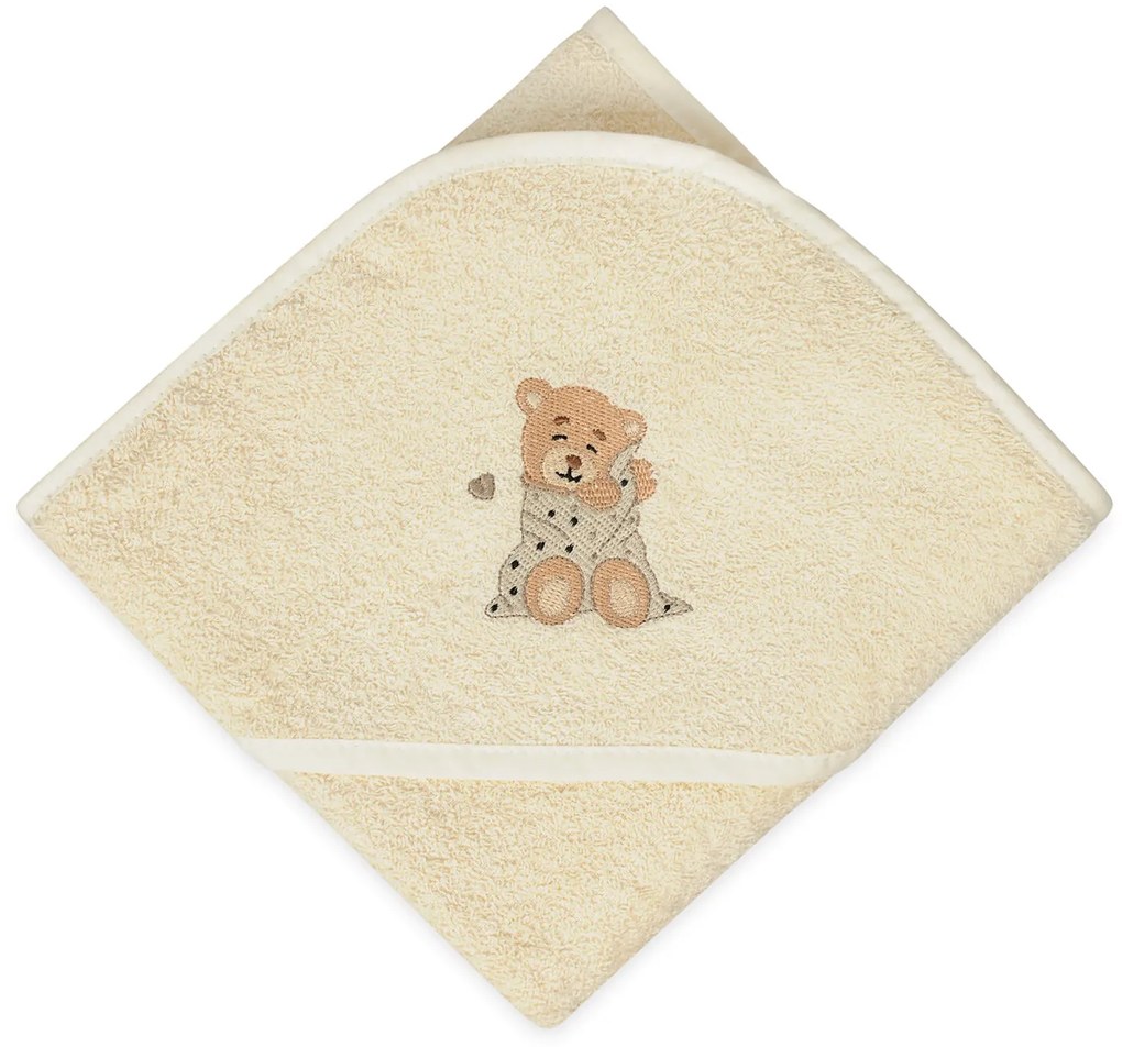 Babymatex Osuška s kapucňou MAXI 100x100 cm - Smotanová