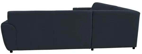 Rozkladacia rohová sedacia súprava s úložným priestorom v tvare L VISEU ľavá antracit/čierna