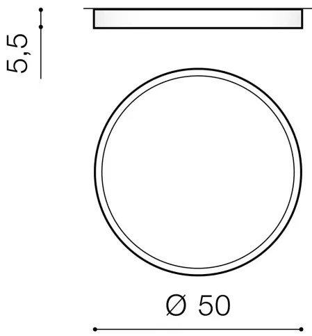 Moderné LED stropné svietidlo Monza II R 50 4000K biele - výpredaj