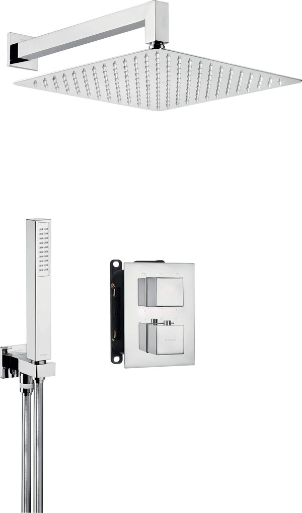 Deante Deante, podomietková termostatická sprchová zostava štvorcová + BOX, chrómová, BXYZ0EAT