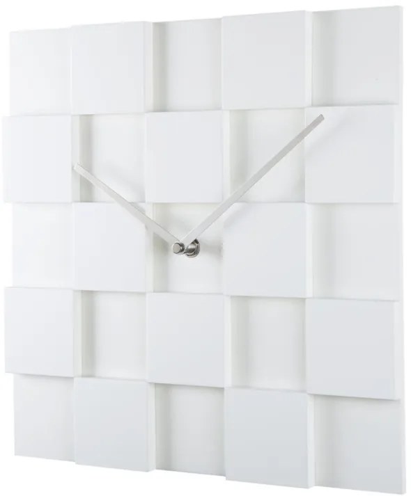Nástenné hodiny ExitDesign KUBI, biele 30cm