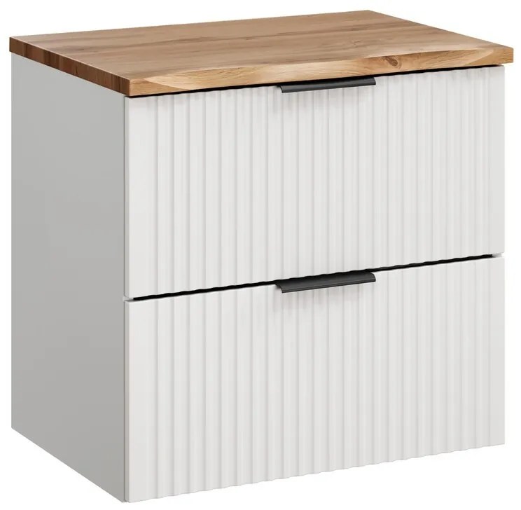 Závěsná skříňka Casad Nature s deskou 60 cm bílá/dub wotan