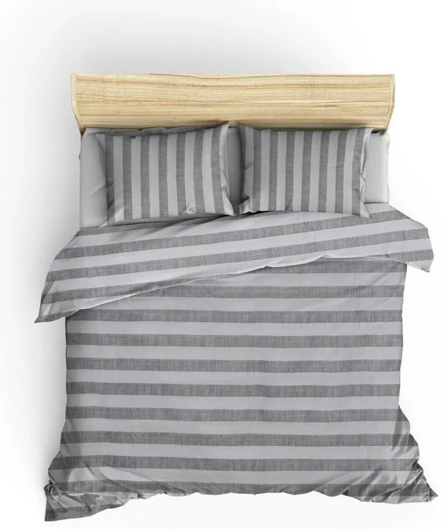 Biele/sivé obliečky na dvojlôžko 200x200 cm Hook - Mijolnir