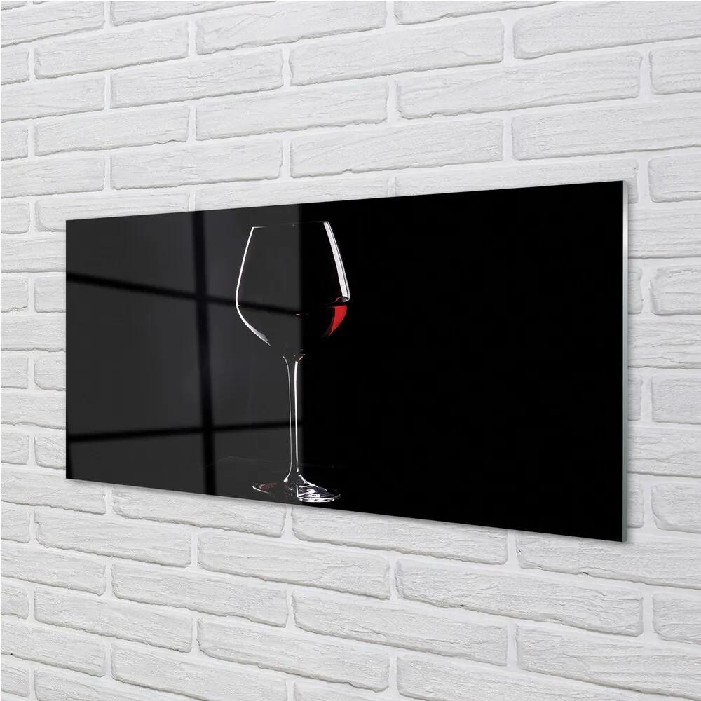 Obraz na skle Čierne pozadie s pohárom vína 100x50 cm