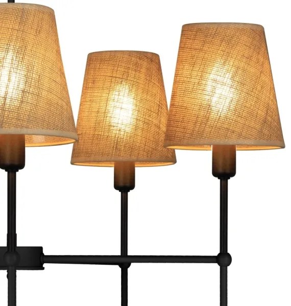 Luster na tyči MADELA 5xE14/40W/230V juta/čierna