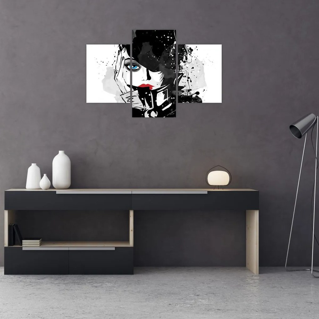 Obraz - Tajomná žena (90x60 cm)
