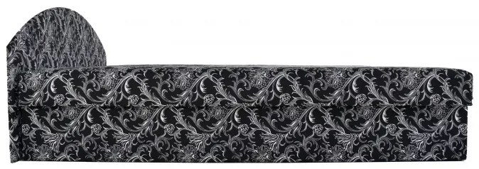 Manželská posteľ ÁJA s úložným priestorom, čierno-biela (vzor č.19)