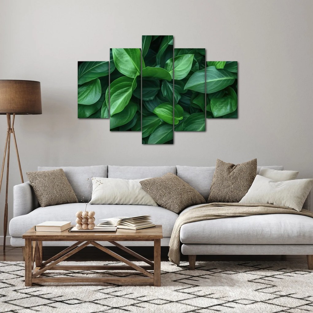 Obraz - Zelené listy (150x105 cm)