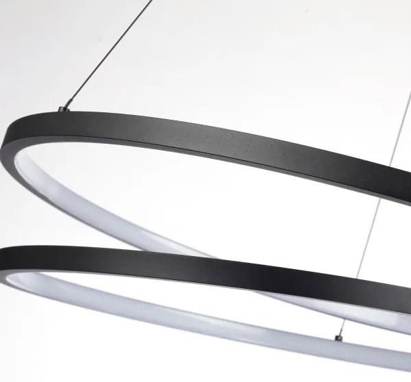 Brilagi-LED Stmievateľný luster na lanku TWISTER LED/75W/230V pr. 70 cm čierna +DO