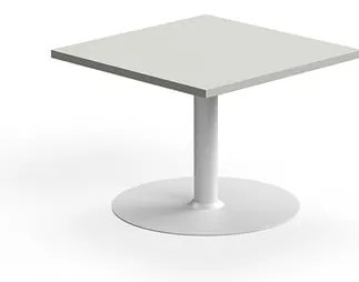 Konferenčný stolík VERTICUS, 700x700x500 mm, svetlošedá/biela
