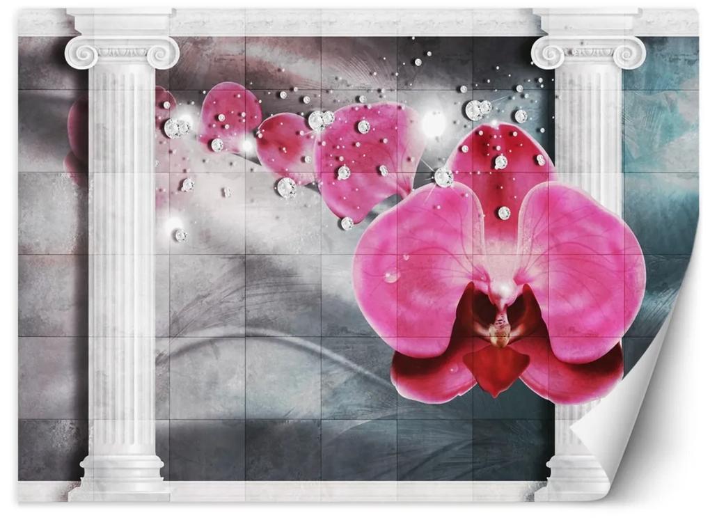 Fototapeta, Květiny Orchidej 3D sloupy - 400x280 cm