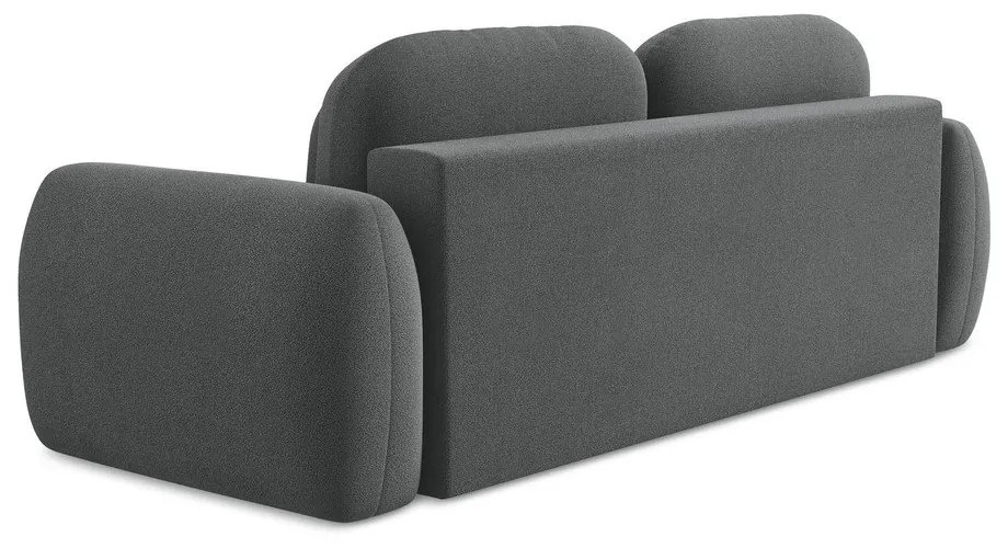 Tmavosivá rozkladacia/s úložným priestorom pohovka z textílie buklé 266 cm Pele – Makamii