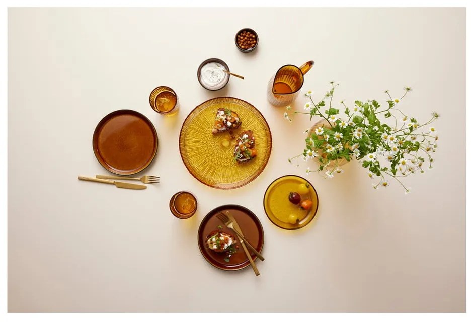 Oranžový sklenený servírovací tanier ø 30 cm Kusintha – Bitz