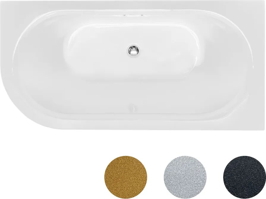 Besco Akrylátová voľne stojaca vaňa Avita A-Line Glam Z CC/SP 150x75 (160x75, 170x75), s prepadom BESCO-Typ výpuste: Alcaplast Click-Clack so štrbino…
