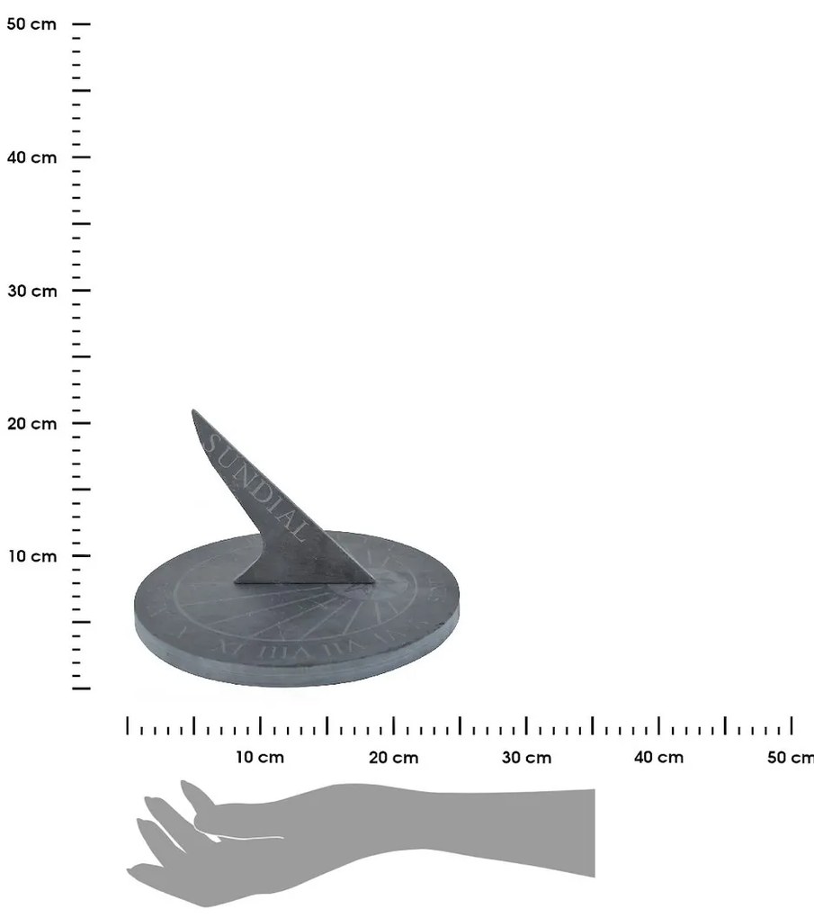 Esschert Design Slnečné hodiny Marcus, 16,5x24,5 cm, bridlica, sivá