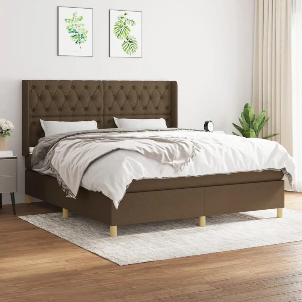 Boxspring posteľ s matracom tmavohnedá 160x200 cm látka 3132244