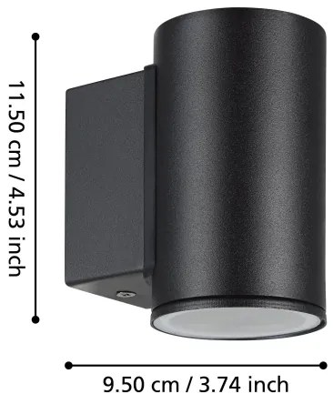 Eglo 900995 - LED Vonkajšie nástenné svietidlo IZZALINI 1xGU10/2,8W/230V IP44