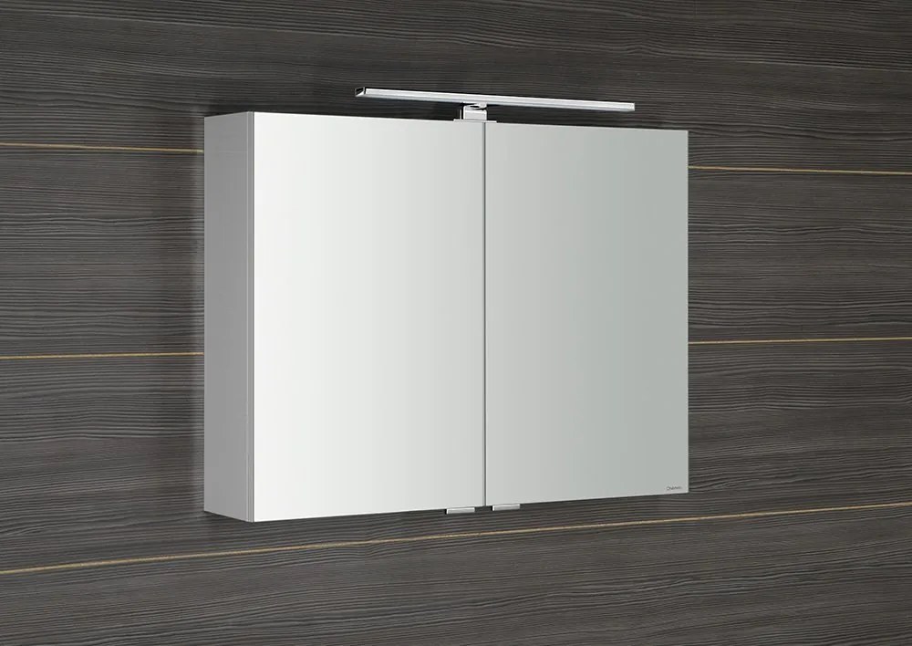 Sapho Sapho, RIWA galérka s LED osvetlením, 81x60x17cm, biela lesk, RIW080-0030