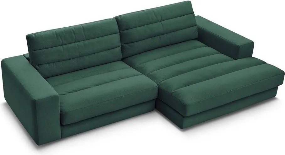 Zelená zamatová rohová pohovka (pravý roh/s leňoškou) Sierra – Bobochic Paris