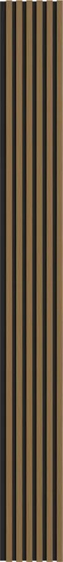 Mexen Lam-F, akustické stenové lamely 275 × 30 cm, plstený podklad 8 mm, technická dyha, teak zlatistý, S105-275307-3015-014