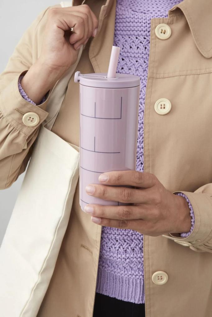 DESIGN LETTERS Pohárik so slamkou Travel Lavender 500 ml
