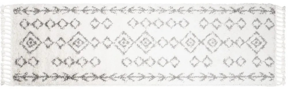 Huňatý biely behúň Šírka: 100 cm | Dĺžka: 400 cm