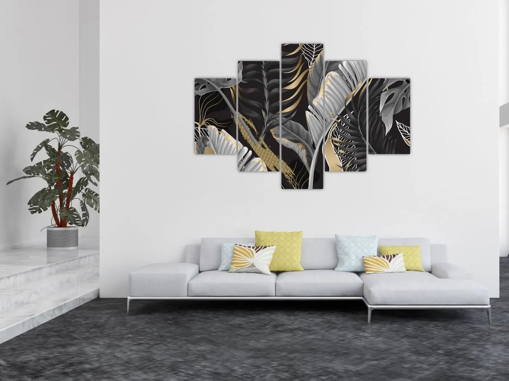 Obraz - Zlatá džungľa (150x105 cm)