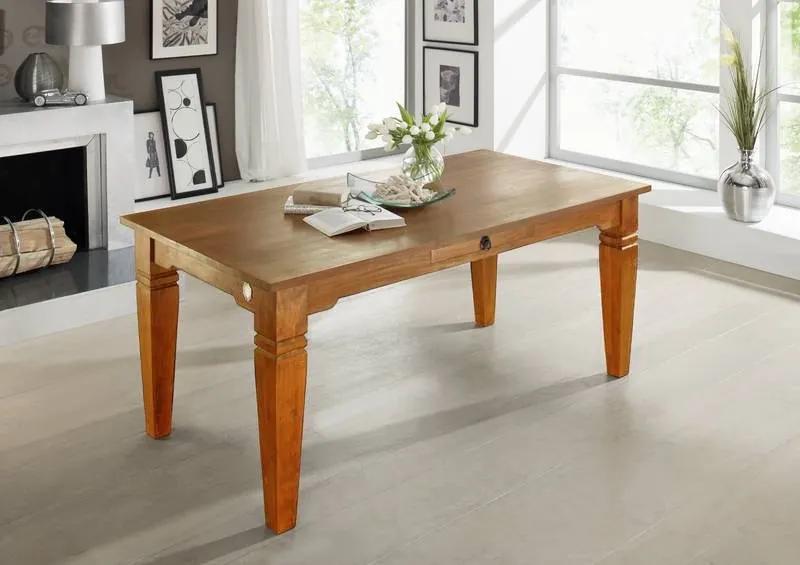 Masiv24 - CAMBRIDGE HONEY Jedálenský stôl 220x100 cm - vyrezávané nohy, akácia