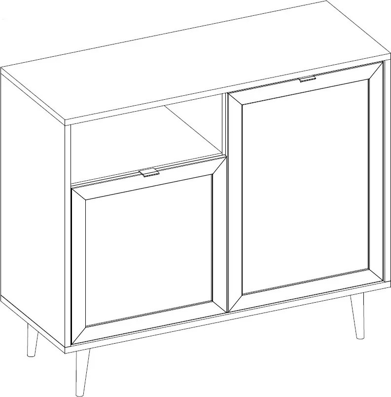 Skrinka 2-dverová Bali, dub sonoma/výplet