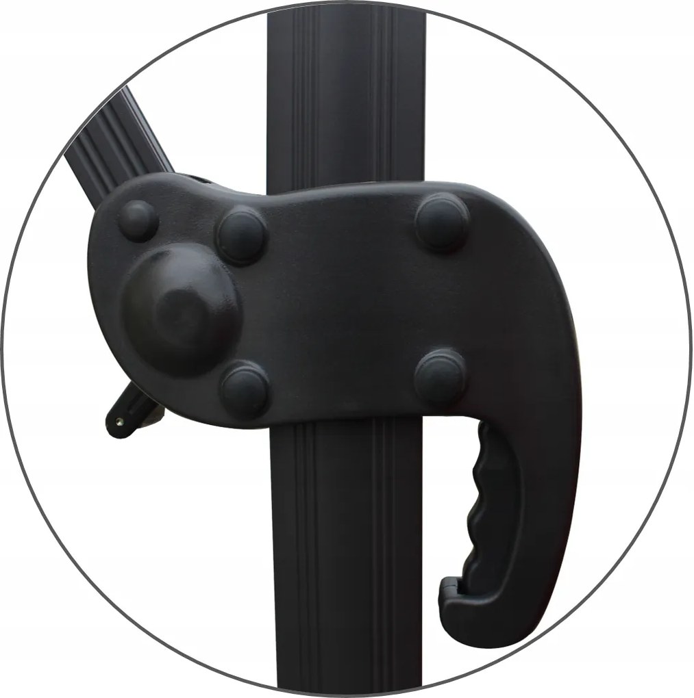 Zahradní slunečník s ochranným obalem ROMA 300 x 300 cm šedý